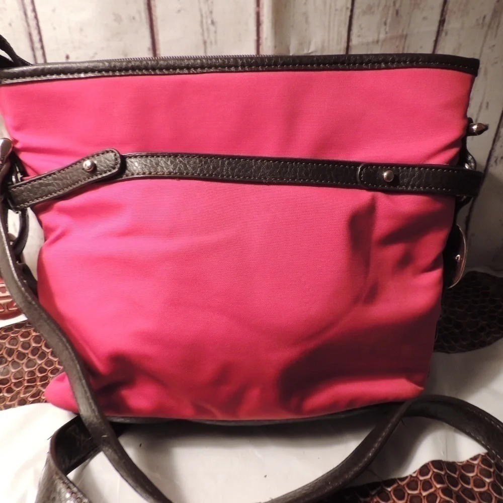 vintage 1980s small red with black trim Aigner bag